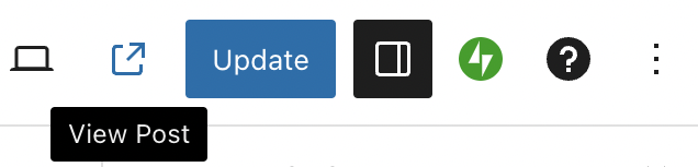 New "View Post" button added to top toolbar of the WordPress Gutenberg editor. 